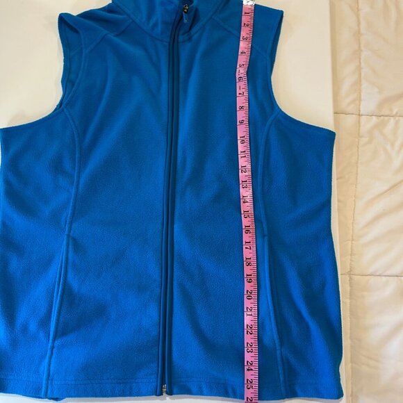 Lands' End Woman Plus Size 18XL Zip-Front Fleece Vest Long Blue - Picture 8 of 9